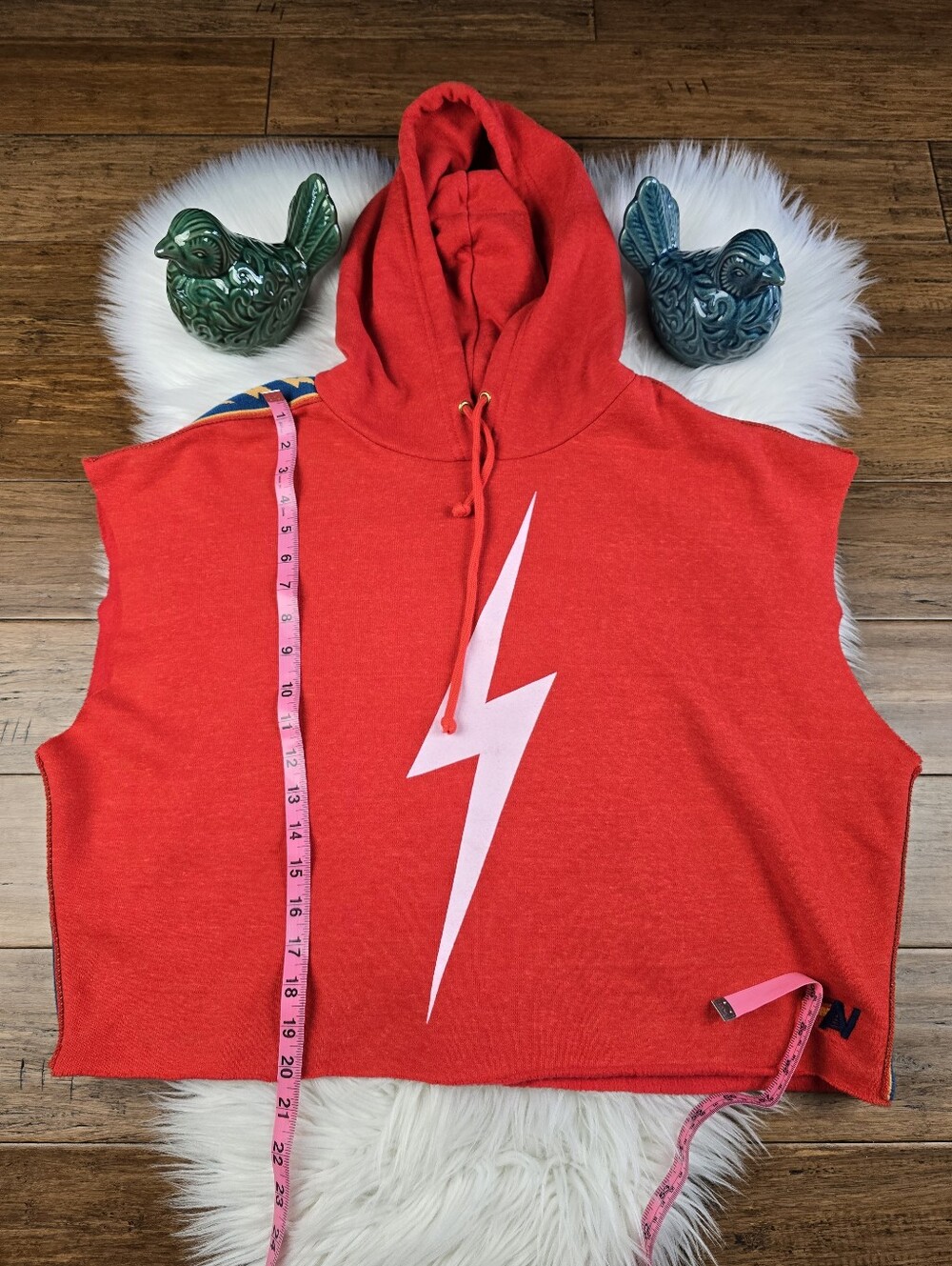 Aviator Nation RARE Bolt Stripe Sleeveless Hoodie & Lounger Short Set Medium - Picture 2 of 16